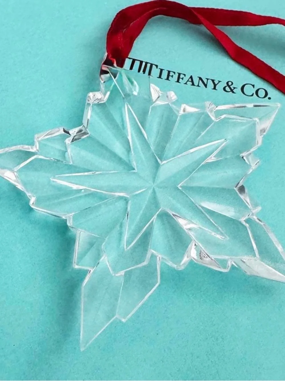 2001 Tiffany & Co. 10 Point Crystal Star Ornament Rare Retired Holiday Decor 4”